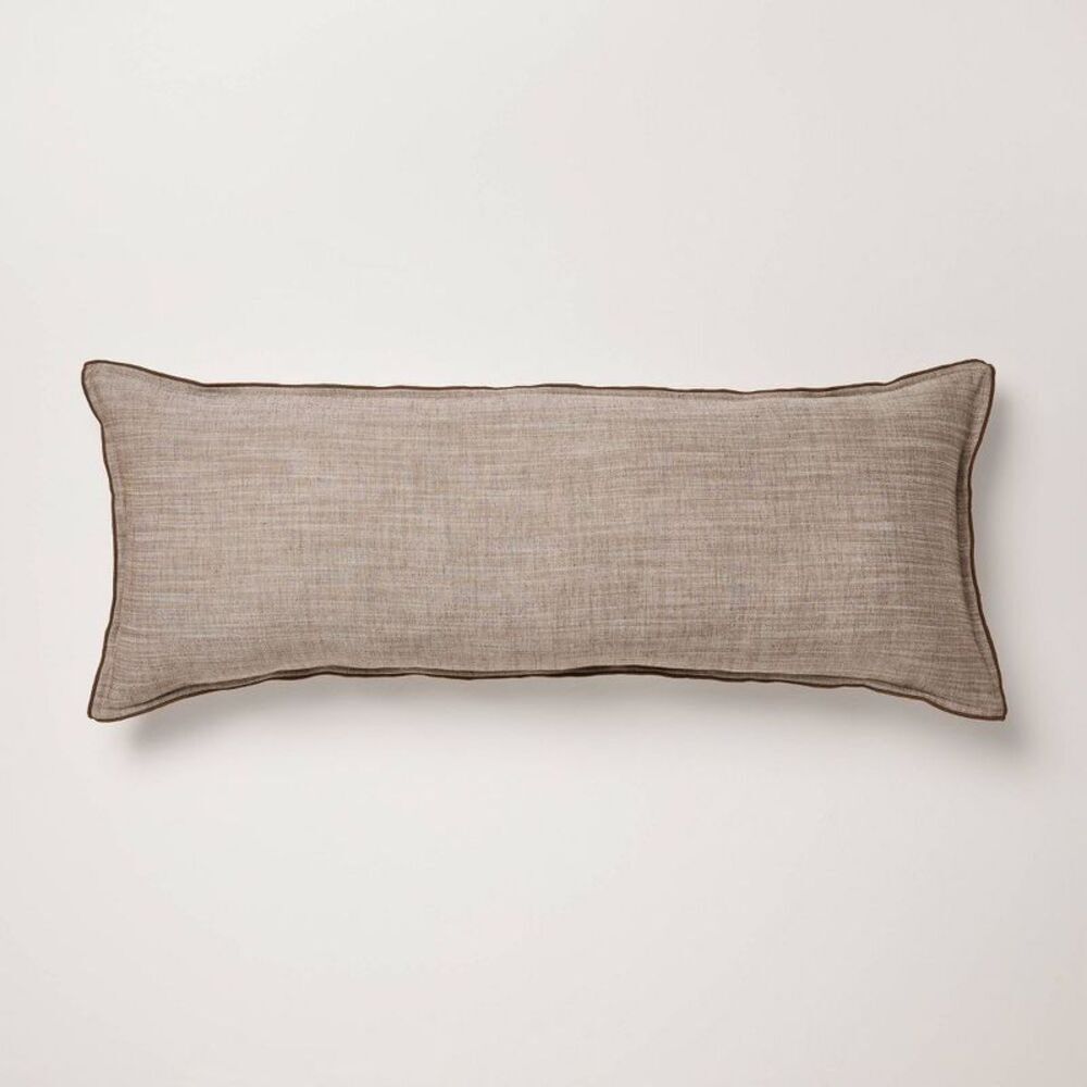 14"x36" Oblong Throw Pillow Brown - Hearth & Hand with Magnolia